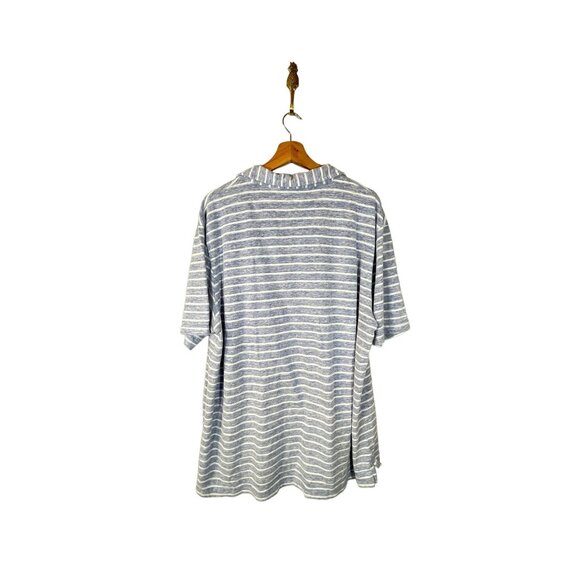 Peter Millar Gray White and Blue Stripped Golf Tee Shirt Polo Men’s Sz. XL - Picture 2 of 6